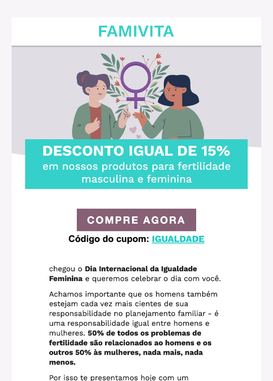 Imagem template Comemorativo Igualdade Feminina