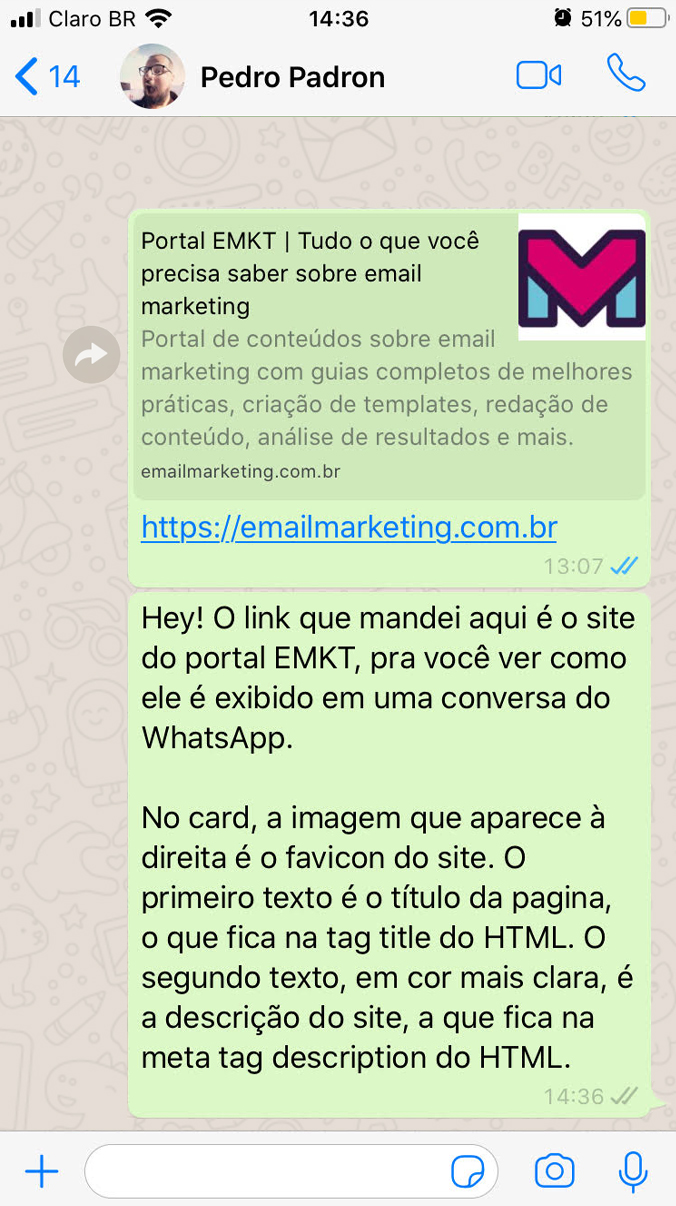 Exemplo de integração entre email marketing e whatsapp